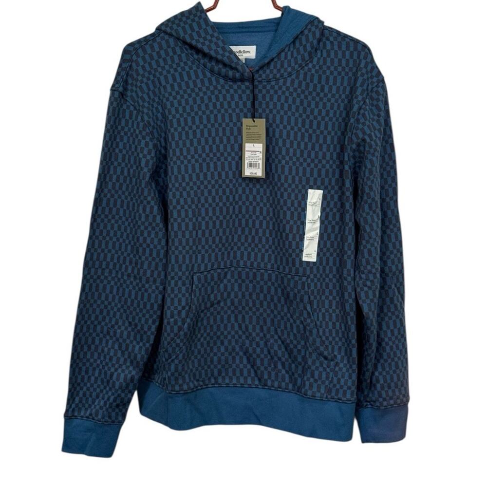 Goodfellow & Co. Hoodie Large Medium Blue Soft‎ Fleece Pullover Long Sleeve Vans